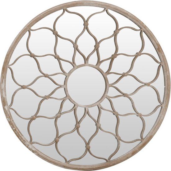 vidaXL Tuinspiegel Rond 40x3 cm IJzer Zandkleurig