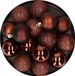 Billiet - Vanlaere Kerstversiering set mix mat/glans/glitter mix boules de Noël en marron foncé 6 - 8 - 10 cm paquet - 62x pièces