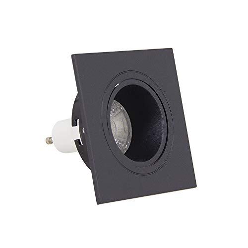 Xanlite SP50CAN LED plafondinbouwlamp, spot-inbouwlamp, GU10, 50 W, 2700 K, vierkant, draaibaar, zwart IP20-SP50CAN