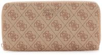 GUESS portemonnee Brenton SLG Large Zip Around Wallet Latte Logo Lichtbruin