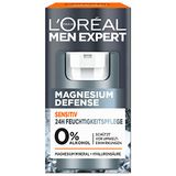 L'Oréal Men Expert Sensitiv Gezichtsverzorging voor mannen, rustgevende vochtinbrengende crème voor de gevoelige huid, gezichtscrème voor heren, zonder alcohol met hyaluronzuur, magnesium Defense, 1 x