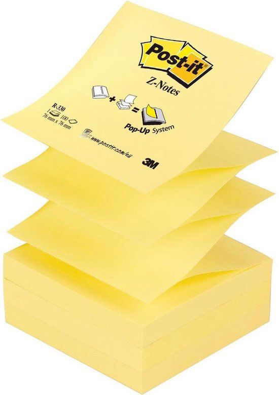 Post-it Z-Notes Navullingen Canary Yellow 76 x 76 mm