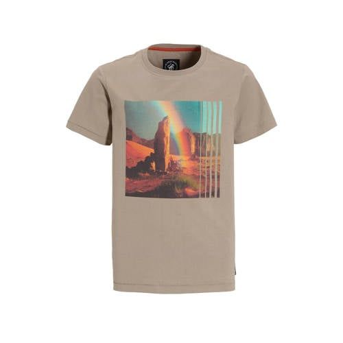 Me & My Monkey T-shirt zand Beige Jongens Katoen Ronde hals Printopdruk - maat 134/140