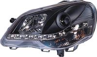 Set AutoStyle Set Koplampen DRL-Look Zwart Volkswagen Polo 9N2 2005-2009