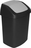 Curver Swing-Top - Poubelle - 10 Litres - Noir/Gris