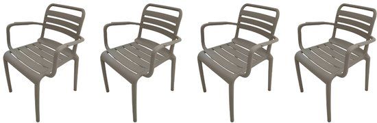 Garden Impressions Orleans tuinstoelen set van 4 – taupe