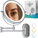 Mirlux Make Up Spiegel met Led Verlichting - Oplaadbaar - 10X Vergroting - Vergrootspiegel met Licht - Scheerspiegel - Badkamerspiegel - Chroom