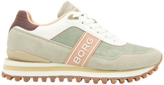 Björn Borg R2000 Dash Sneakers Dames - Lage Schoen Vrouwen - Grijs/Roze - Maat 37