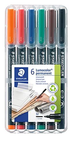 STAEDTLER Lumocolor Permanent Marker Set - 6 Assorted Colors