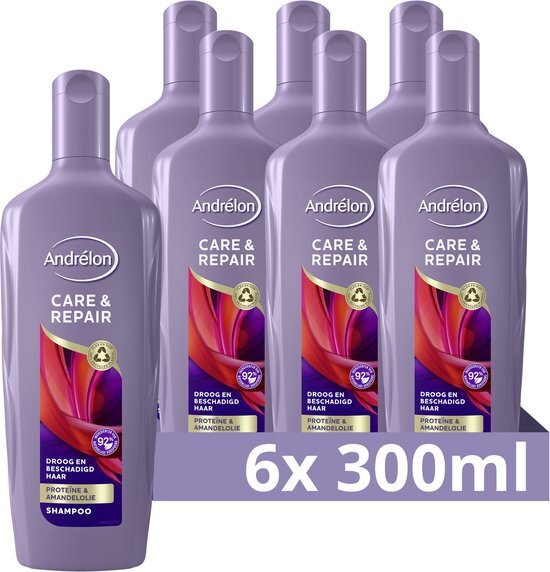 AndrÃ©lon Care & Repair - 300 ml - Shampoo - 6 stuks - Voordeelverpakking