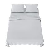 Dreamzie beddengoedset 180x200 cm - 4-delig microvezel - hoeslaken 180x200 cm - onderlaken 2 personen 270x290 cm - 2 kussenslopen 65x65 - Oeko Tex gecertificeerd - lichtgrijs