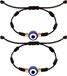 Merkloos / Sans marque SAVITA Armbanden voor het boze oog handgemaakt verstelbaar armband geluk nylon touw voor vrouwen mannen meisjes en jongens
