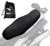 Auto Accessori Lupex Universele zadelhoes, waterdicht, maat M, 72 x 45 cm, materiaal PU-kunstleer, aanpasbare zadelhoes voor scooter en motorfiets, kleur zwart, met tas