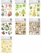 Ursus 10154129 - 3D-stickerset Christmas, set met 7 verschillende gekleurde stickervellen, zelfklevend, gemakkelijk verwijderbaar, geschikt voor het ontwerpen van kaarten