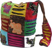 Merkloos / Sans marque Etnische Schoudertas - Bruin / Olifantm - Strandtas - Hippie - Afrika