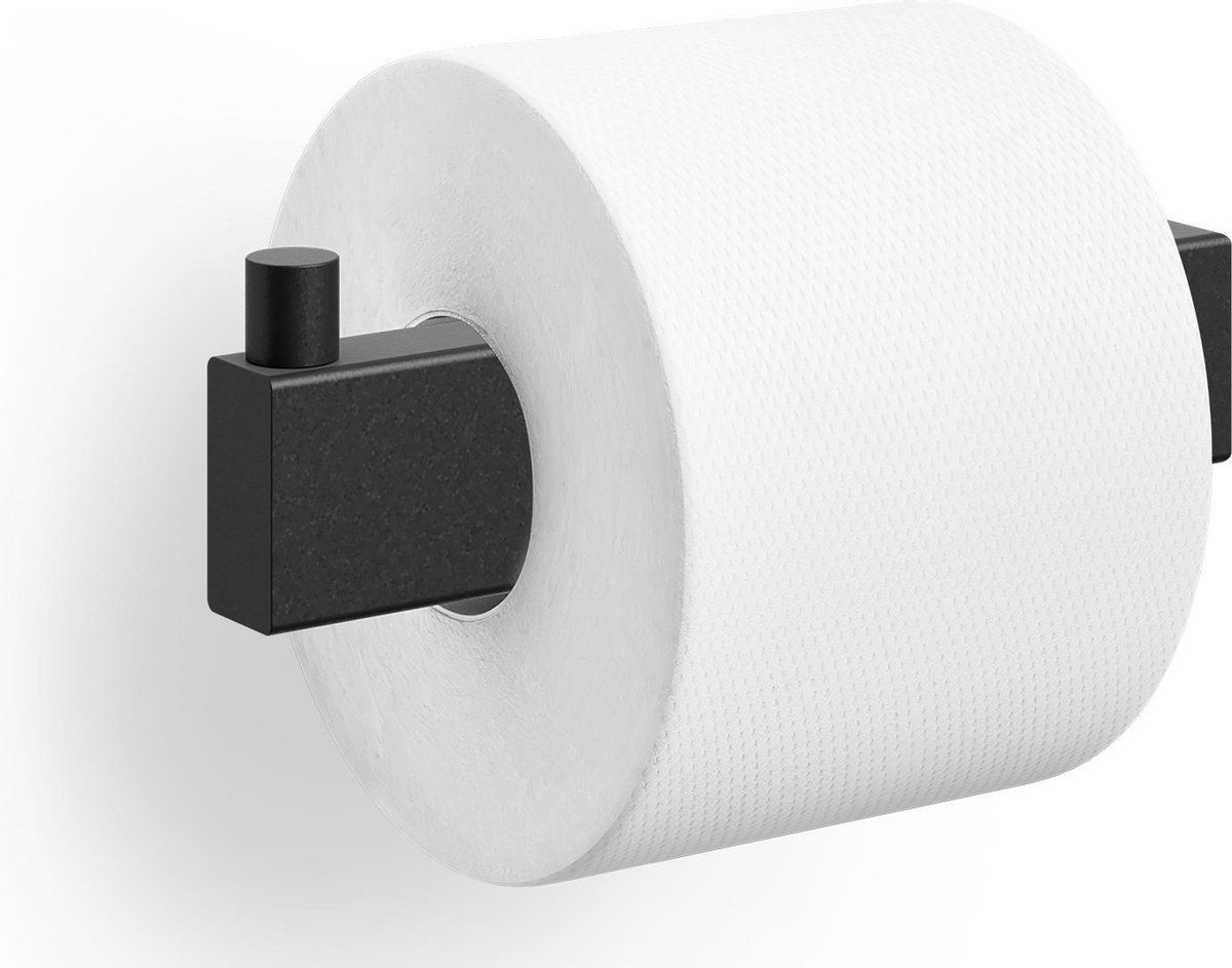 ZACK toiletrolhouder zwart - rvs - 4034398405907