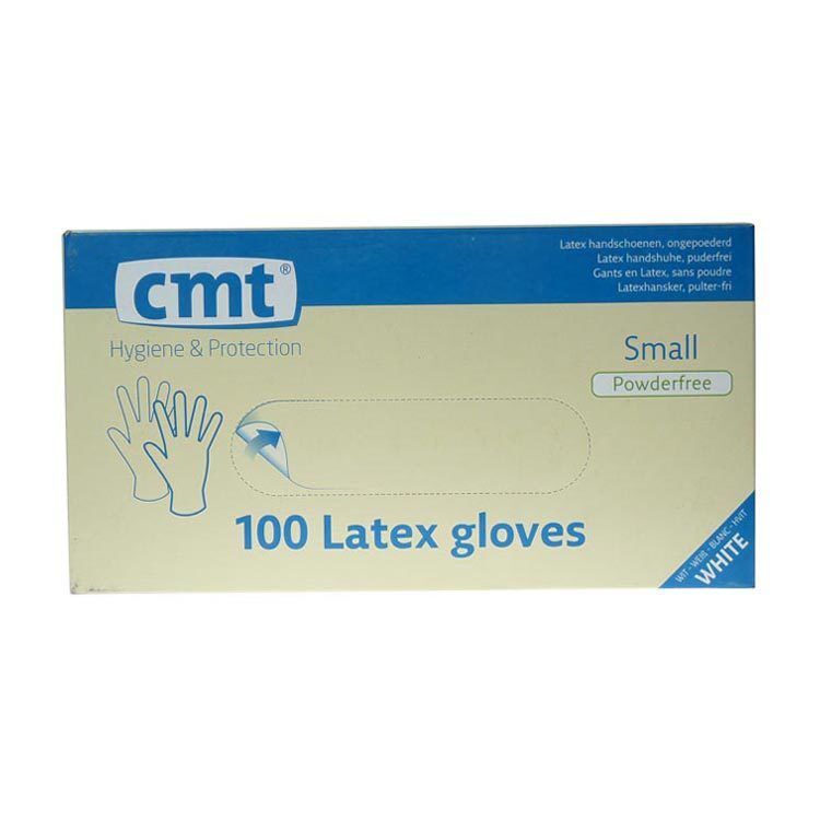 CMT Handschoenen Latex Poedervrij Naturel Small 100st