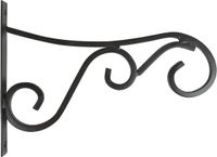 Merkloos Esschert Design Bv Hangpot haak - zwart - 35 x 25 cm - metaal - met krul - houder - muurhanger