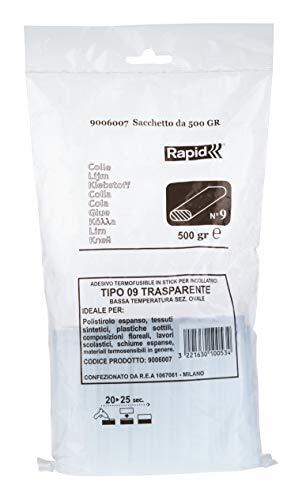 Rapid Lage Temperatuur Lijmpatronen Transparant Universeel, 500g Ovale Lijmsticks 94mm Lengte, voor Knutselen en Decoreren, voor Lage Temperatuur Lijmpistolen