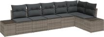vidaXL Banc de jardin - Set - 6 - pièces - Gris - poly - rotin