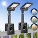 Éclairage de panneau solaire, set de 2, 60 LED, avec détecteur de mouvement, IP64, pour extérieur