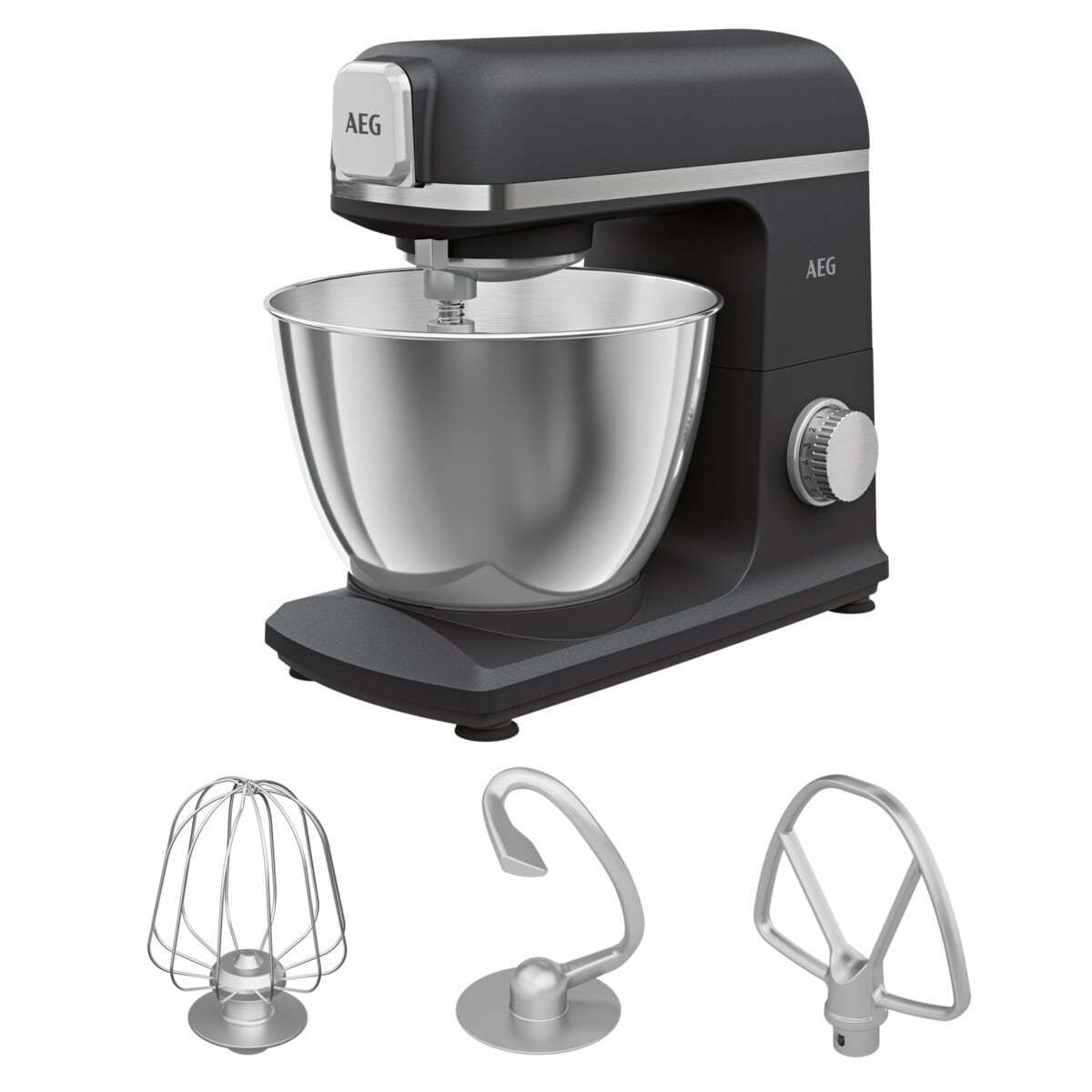 AEG KM5-1-4BPT Keukenmachine - 1200W - 5L - Zwart/Parel