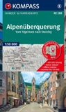 KOMPASS Wanderkarte 288 Alpenüberquerung, vom Tegernsee nach Sterzing, mit Varianten über den Spitzingsee nach Meran 1:50.000