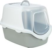 Trixie Kattenbak Vico Open Top Met Kap Lichtgrijs / Wit 56x40x40 cm