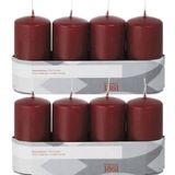 Panda Trend Candles 8x bougies cylindriques bordeaux / bougies coniques 5 x 10 cm 18 heures de combustion - Bougies rouge foncé sans parfum - Décorations d'intérieur