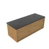Saniclass Holz Frame Badkamermeubelset - 120x45x43cm - Noche basalten wastafelblad gepolijst (zwart) - 2 kraangaten - 1 lade - mat eiken natural (hout) SW1420772/SW728239