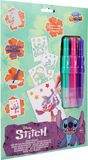 Disney Stitch Spuitstiftenset, sjablonen, schilderset voor kinderen, 3 blaasstiften en herbruikbare sjablonen, creatieve tekenset, knutselset voor meisjes en jongens, spuitpen kit (ST23363V1)