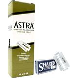 Razor Blades Club 100 Astra Platinum scheermesjes en 5 Sharp Titanium – double edge mesjes voor veiligheidsscheermes