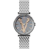 Versace Dames VERI00620 Polshorloge Saffierglas Staal Zilverkleurig/Grijs/Blauw 36mm