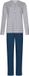 Pastunette - Rose Stream - Pyjama - Bio Katoen - Wit/Blauw - Maat 52