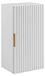 3xE living Armoire de salle de bain, suspendu, mi-hauteur, blanc, avec poignées dorées, 35 x 27 x 68 cm