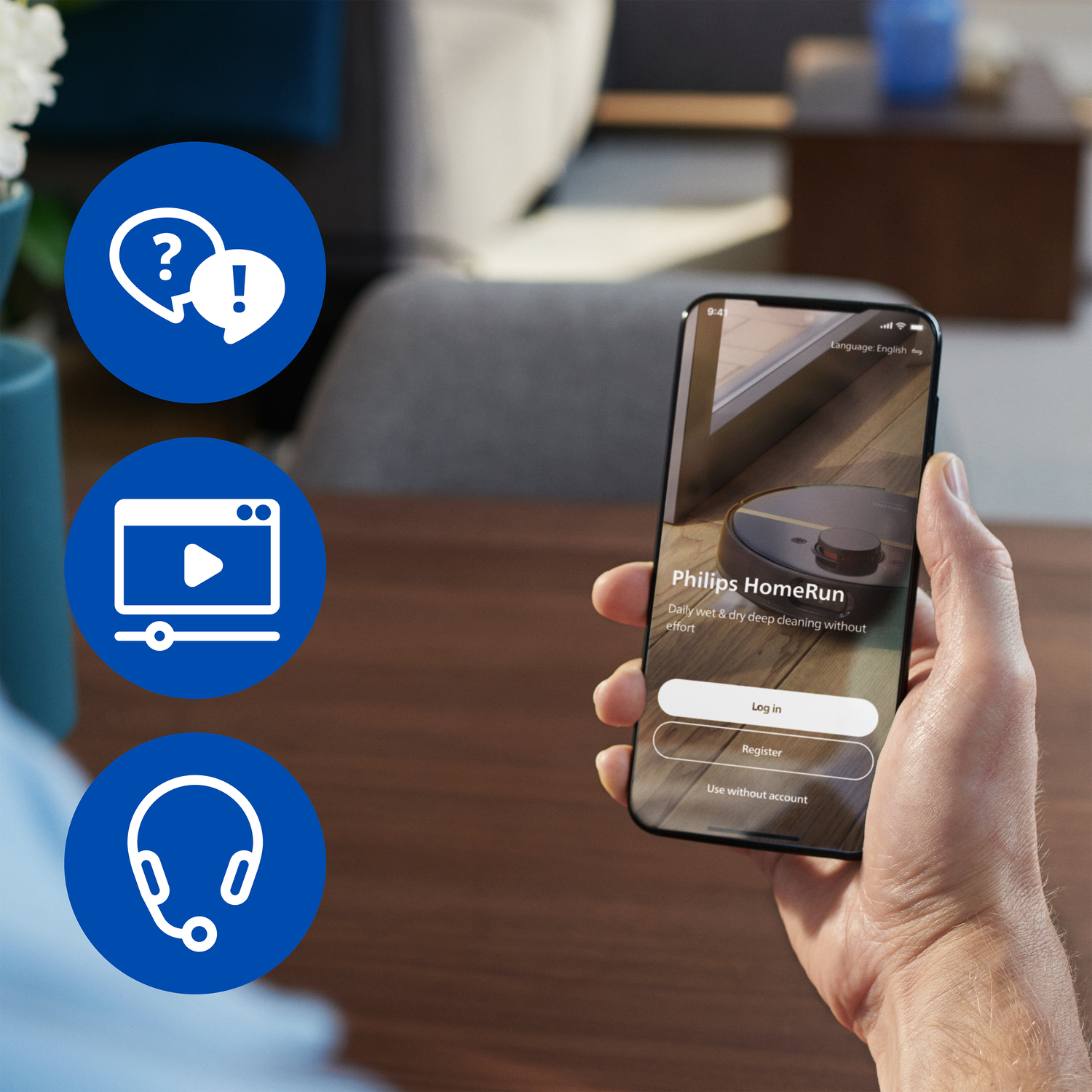 Philips XU5100/20 Robot Vacuum - Beige - 200 min - Laser Navigation - Automatic Charging