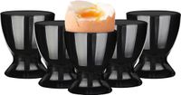 Glasmark Eierdopjes - set 12x - porselein - zwart - 6 cm