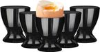 Glasmark Eierdopjes - set 12x - porselein - zwart - 6 cm
