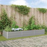 Maison Exclusive Jardinière en acier galvanisé, gris clair, dimensions : 290 x 100 x 45 cm