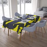 Bonamaison Tafelkleed, Anti-Mold, Sneldrogend, Waterdicht, 100% Polyester Tafellaken, Neon Geel, Rook, 140 x 200 Cm