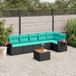 Maison Exclusive - Ensemble de jardin, 7 pièces, avec coussins, noir, en polyrotin