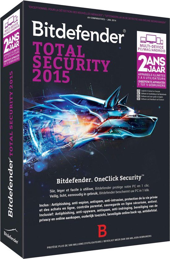 Bitdefender Total Security Multi-Device 2015 - 5 Devices - 2 Years