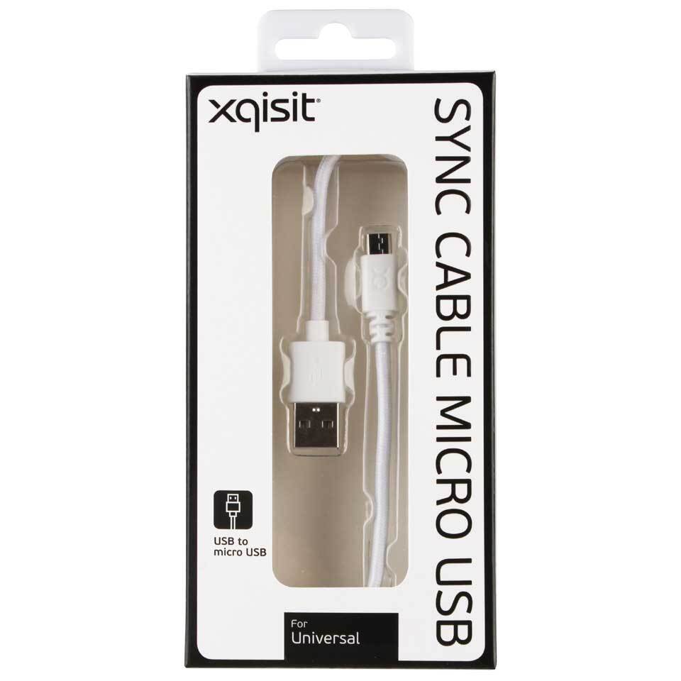 xqisit Charge & Sync Micro-USB kabel Wit