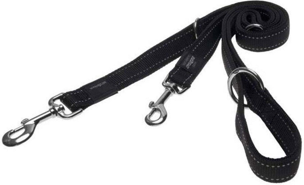 ROGZ FOR DOGS Rogz Nitelife Lijn Multi-Purpose - Hondenriem - Zwart S zwart