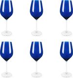 Merkloos Excelsa Set van 6 Blauwe Wijnglazen