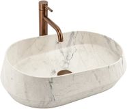 REA Zoe Marlo Wastafel Beige Steenimitatie 59x38x17cm