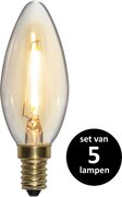 Star Trading LED Kaars lamp lichtbron - E14 - Niet dimbaar - Super Warm Wit <2200K - 0.8 Watt - vervangt 8W Halogeen - set van 5