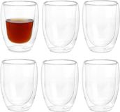 Vivalto Dubbelwandige Koffieglazen/Theeglazen - 6 stuks - Borosilicaatglas - 326 ml