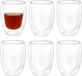 Vivalto Dubbelwandige Koffieglazen/Theeglazen - 6 stuks - Borosilicaatglas - 326 ml