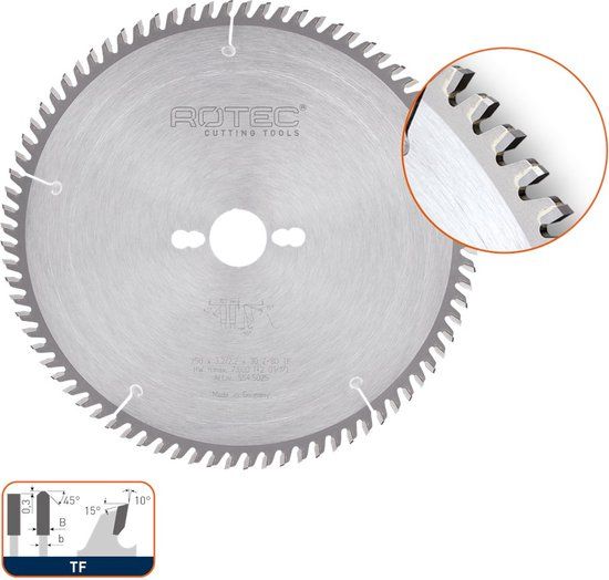 Rotec HM formaatzaagblad Trapezium/Vlak, ø350x3,2x30mm Z=108 TF